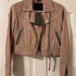 All Saints Blush Leather Biker Jacket